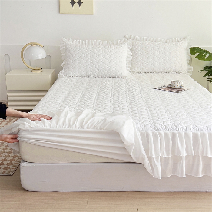 91家纺网 家纺一手货源 找家纺 （总）屹成 2024新款水洗棉雪纺丽莎款床笠款四件套夹棉床笠