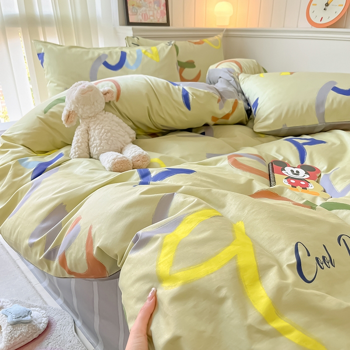 91家纺网 家纺一手货源 找家纺 顾里2024新款40支13372全棉四件套-韩风系列 几何艺术