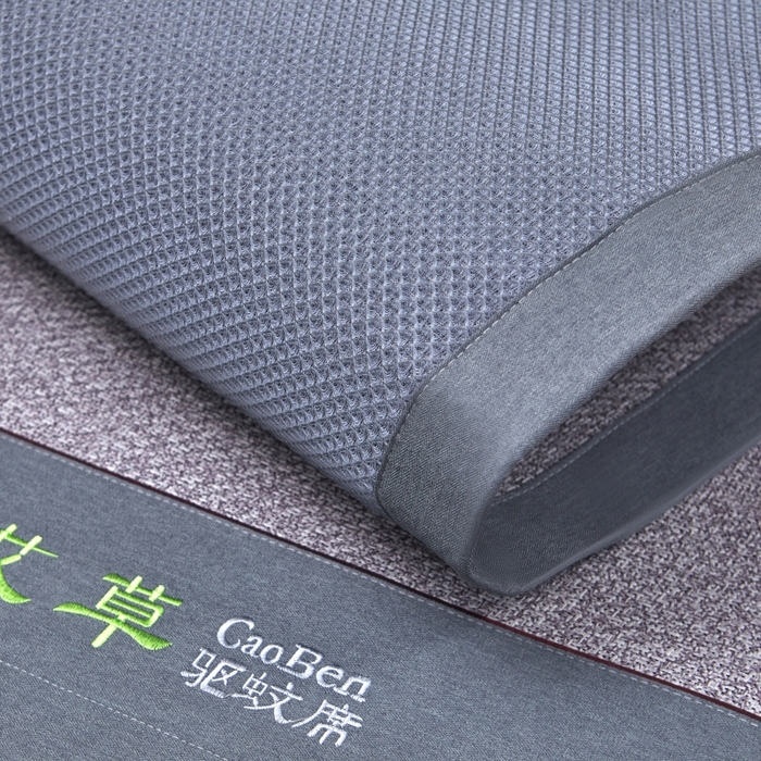 91家纺网 家纺一手货源 找家纺 青雅席业 2025新款艾草pe材质印尼藤复合三明治凉席三件套 灰