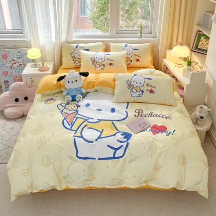 91家纺网 家纺一手货源 找家纺 （总）金爱家 2024新款大阪全棉数码印花三丽鸥系列四件套