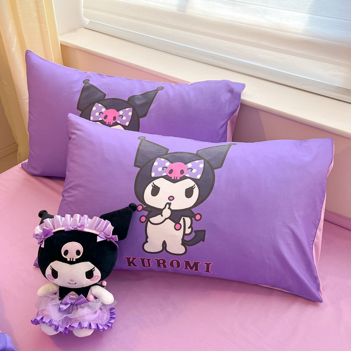 91家纺网 家纺一手货源 找家纺 金爱家 2024新款大阪全棉数码印花三丽鸥系列四件套 百变库洛米