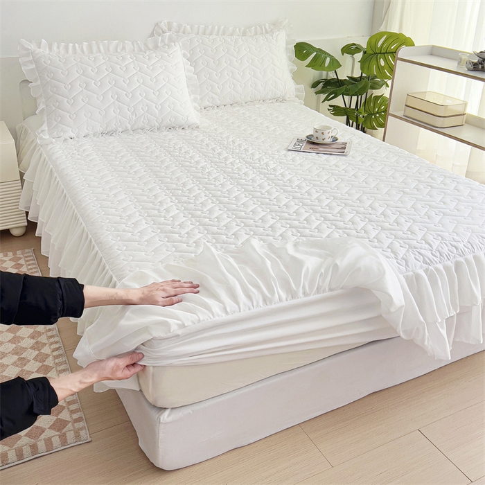 91家纺网 家纺一手货源 找家纺 （总）屹成 2024新款水洗棉雪纺丽莎款床笠款四件套夹棉床笠