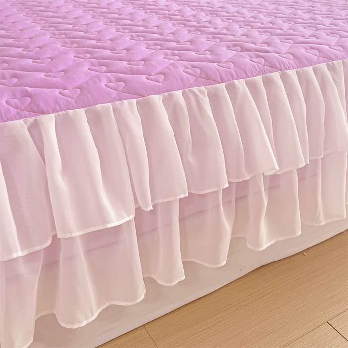 91家纺网 家纺一手货源 找家纺 屹成 2024新款水洗棉雪纺丽莎款单床笠 粉红