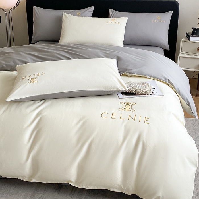 91家纺网 家纺一手货源 找家纺 2024新款60s全棉刺绣四件套--凯琳娜系列 凯琳娜-奶白灰