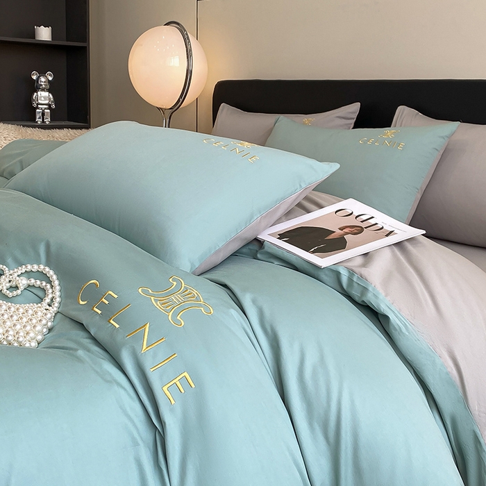 91家纺网 家纺一手货源 找家纺 2024新款60s全棉刺绣四件套--凯琳娜系列 凯琳娜-烟波绿