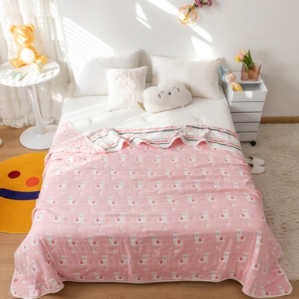 91家纺网 家纺一手货源 找家纺 （总）朴尔家纺-毛巾被 2024年新款卡通系全棉六层纱毛巾被-朴尔经典款常年备货