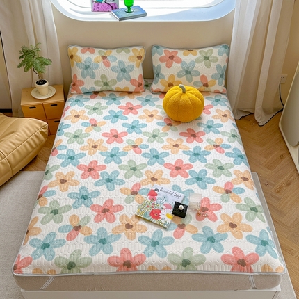 慕尚家纺 2025新款ms乳胶圆网花色乳胶凉席 凝瑕