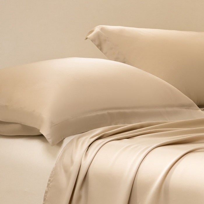 91家纺网 家纺一手货源 找家纺 涵宸 2024新款兰精天丝棉纯色单品-枕套 枕套-奶茶杏