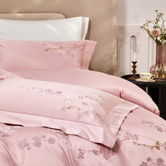 91家纺网 家纺一手货源 找家纺 爱情故事 100支春夏新品四件套 春色-粉