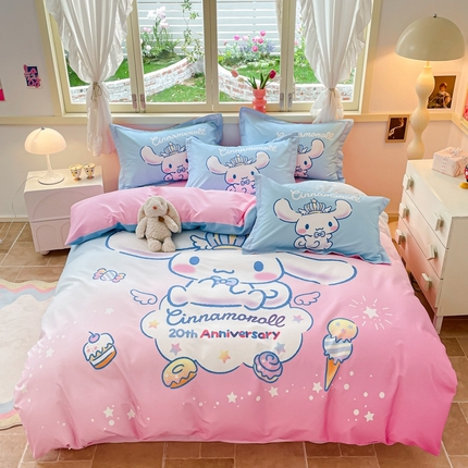 孩子王（原鼎盛） 2025新款三丽鸥系列全棉活性大版印花卡通学生四件套 闪亮玉桂狗