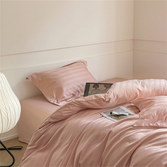 91家纺网 家纺一手货源 找家纺 涵宸 2024新款全棉大提花系列四件套 维秘-粉