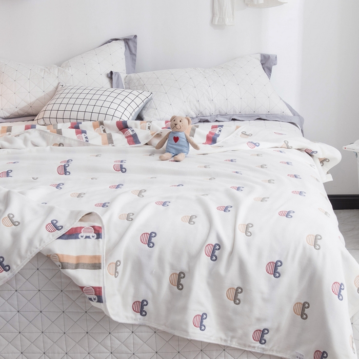 91家纺网 家纺一手货源 找家纺 朴尔2024经典六层纱布全棉毛巾被系列-朴尔经典款常年备货 快乐米奇