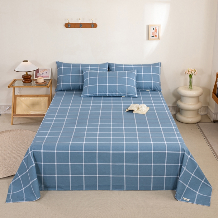 91家纺网 家纺一手货源 找家纺 九沐良品 新款全棉无印老粗布单品床单+三件套 柏拉图兰