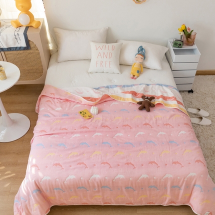 91家纺网 家纺一手货源 找家纺 （总）朴尔家纺-毛巾被 2024年新款卡通系全棉六层纱毛巾被-朴尔经典款常年备货