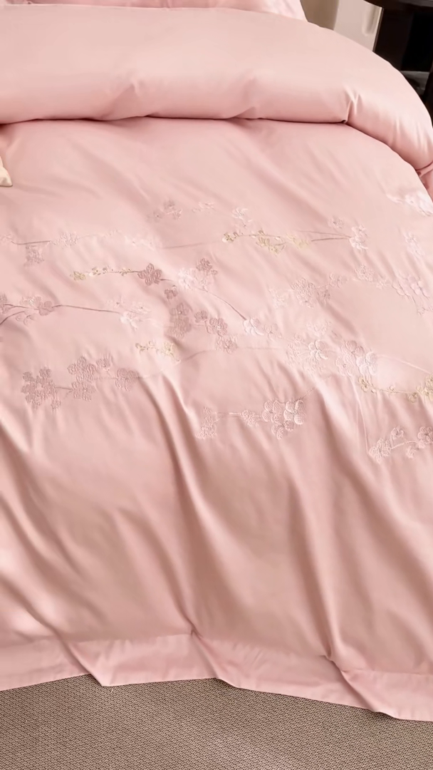 91家纺网 家纺一手货源 找家纺 爱情故事 100支春夏新品四件套 春色-粉