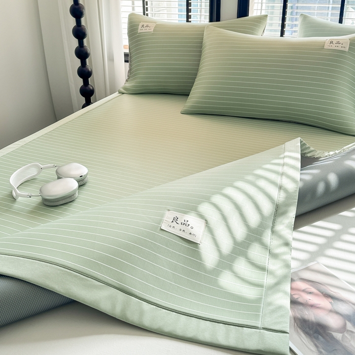 91家纺网 家纺一手货源 找家纺 慕尚家纺 2025新款无印良品冰丝软席 密条-果绿