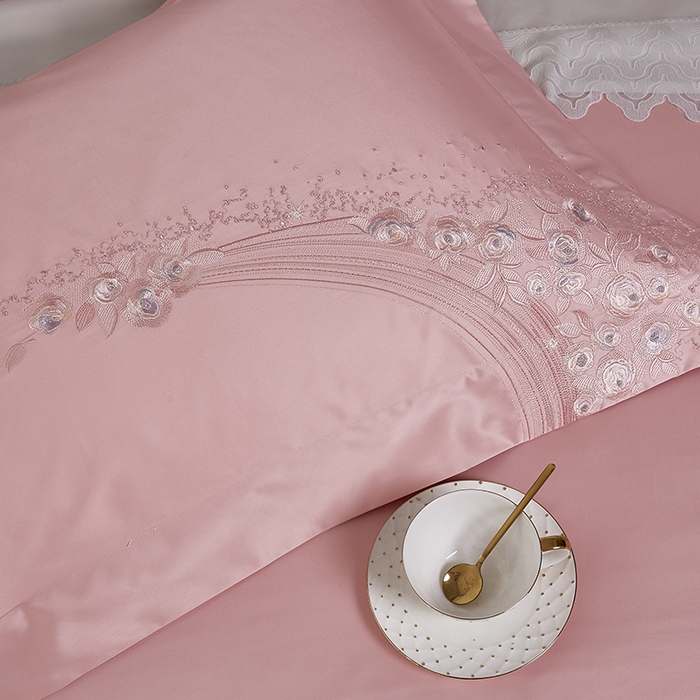 91家纺网 家纺一手货源 找家纺 爱情故事 100支春夏新品四件套 夏朵-粉