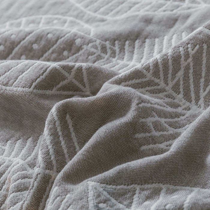 91家纺网 家纺一手货源 找家纺 朴尔家纺-毛巾被 2024新款三层水洗棉全棉纱布毛巾被 日式落叶-驼