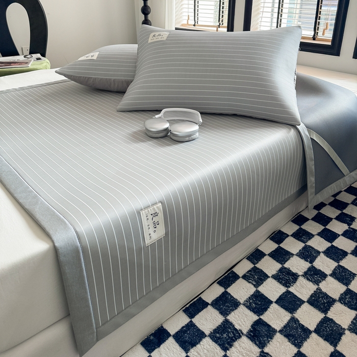 91家纺网 家纺一手货源 找家纺 慕尚家纺 2025新款无印良品冰丝软席 密条-灰