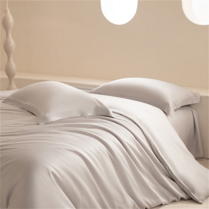 91家纺网 家纺一手货源 找家纺 涵宸 2024新款兰精天丝棉纯色四件套 四件套-太空灰