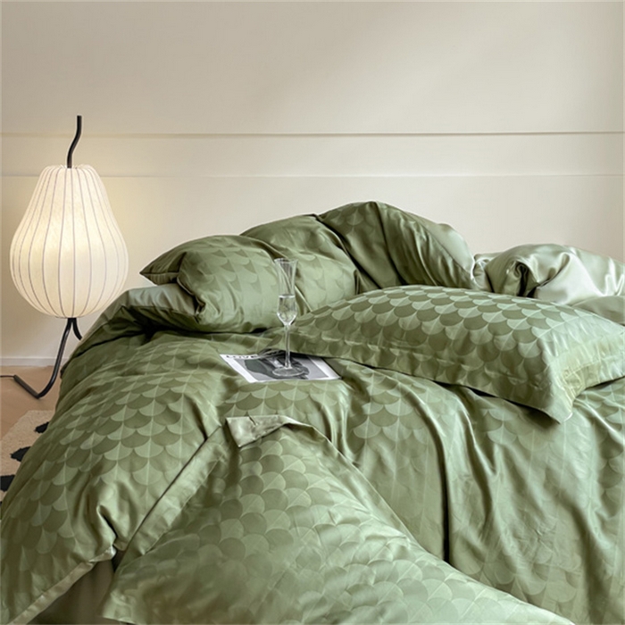 91家纺网 家纺一手货源 找家纺 涵宸 2024新款全棉大提花系列四件套 迷幻格调-绿