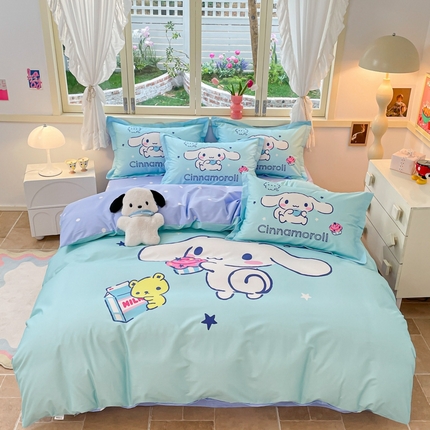 孩子王（原鼎盛） 2025新款三丽鸥系列全棉活性大版印花卡通学生四件套 牛奶玉桂狗