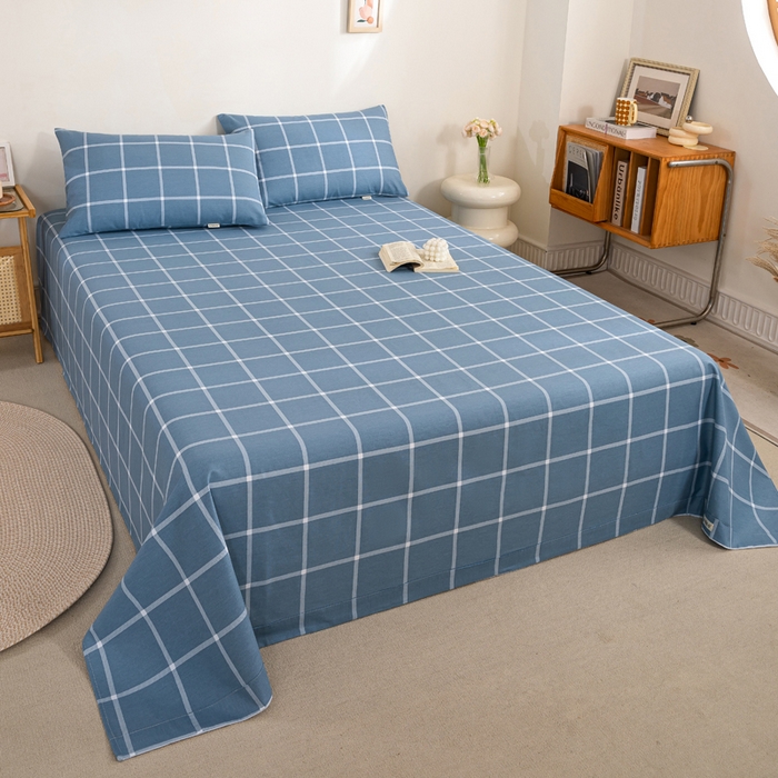 91家纺网 家纺一手货源 找家纺 九沐良品 新款全棉无印老粗布单品床单+三件套 柏拉图兰