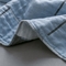 91家纺网 家纺一手货源 找家纺 朴尔家纺-毛巾被 2024新款三层水洗棉全棉纱布毛巾被 简约线条-冰蓝