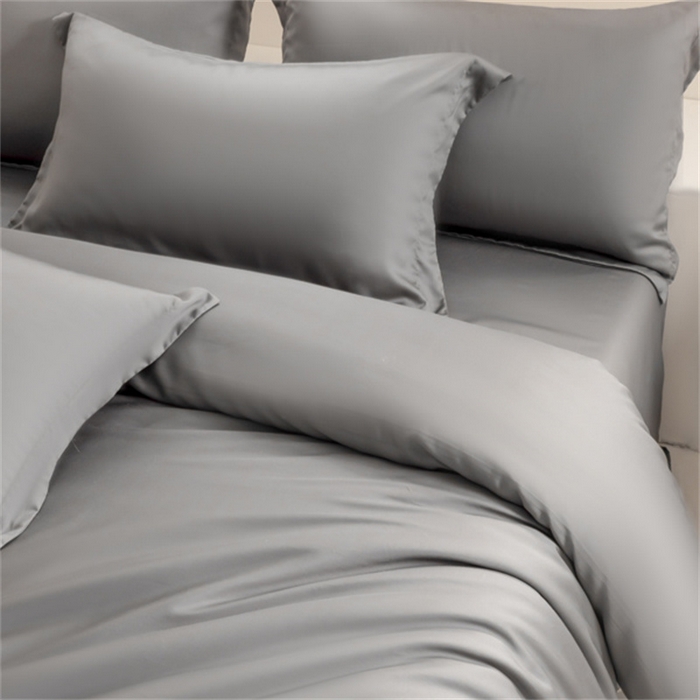 91家纺网 家纺一手货源 找家纺 涵宸 2024新款兰精天丝棉纯色四件套 四件套-星夜灰