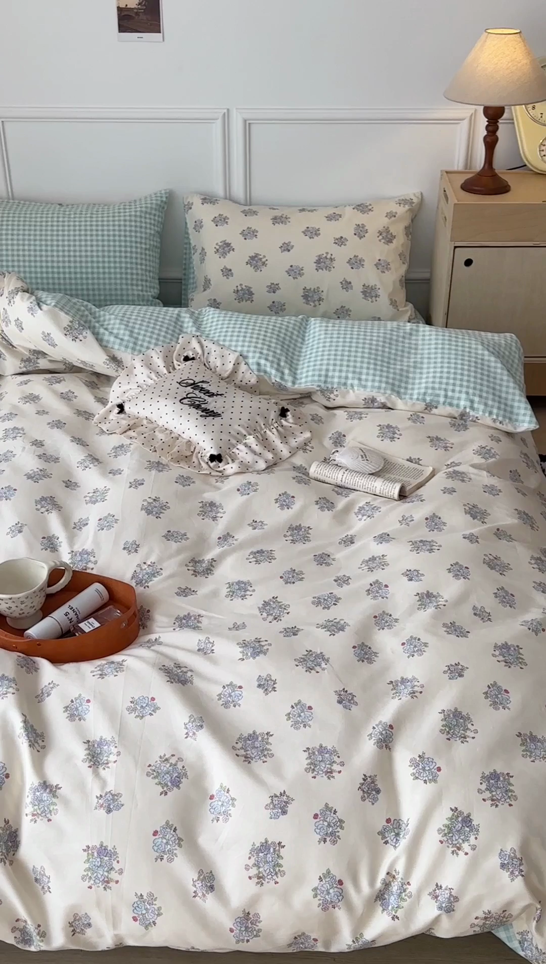 91家纺网 家纺一手货源 找家纺 昔可家纺 2024韩式碎花四件套 一束梨花