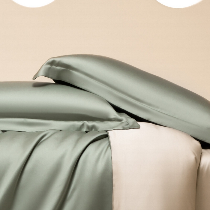 91家纺网 家纺一手货源 找家纺 涵宸 2024新款兰精天丝棉纯色单品-枕套 枕套-赛琳绿