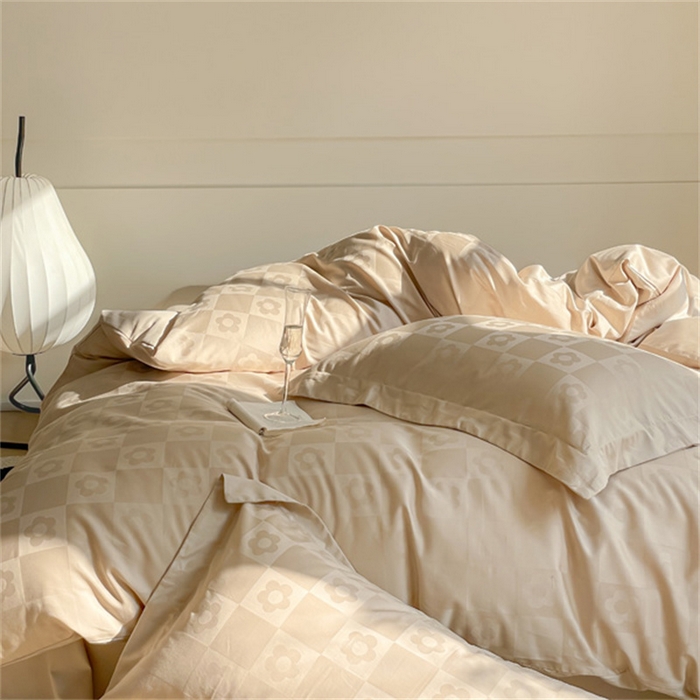 91家纺网 家纺一手货源 找家纺 涵宸 2024新款全棉大提花系列四件套 欧若拉-金