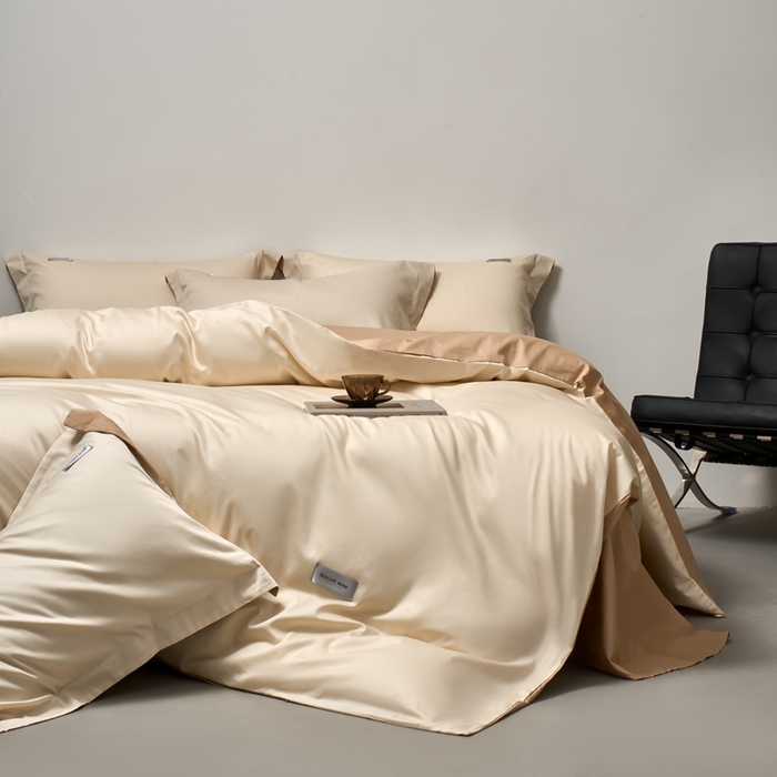 91家纺网 家纺一手货源 找家纺 （总）秀色家纺 2025新款60支贡缎新疆长绒棉全棉纯棉三件套轻奢床品床单床笠被套床上四件套