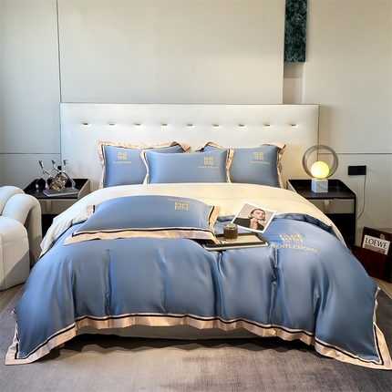 91家纺网 家纺一手货源 找家纺 （总）眷恋家纺 2024新品水洗真丝宽边四件套-挪威系列