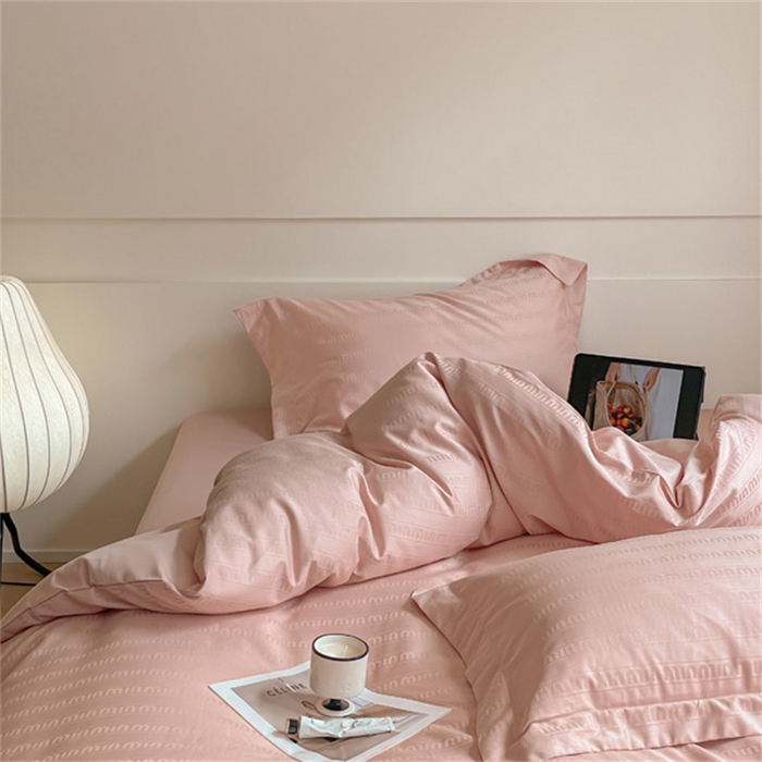 91家纺网 家纺一手货源 找家纺 涵宸 2024新款全棉大提花系列四件套 维秘-粉