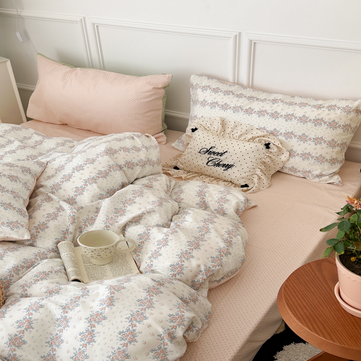 91家纺网 家纺一手货源 找家纺 昔可家纺 2024韩式碎花四件套 蜜语