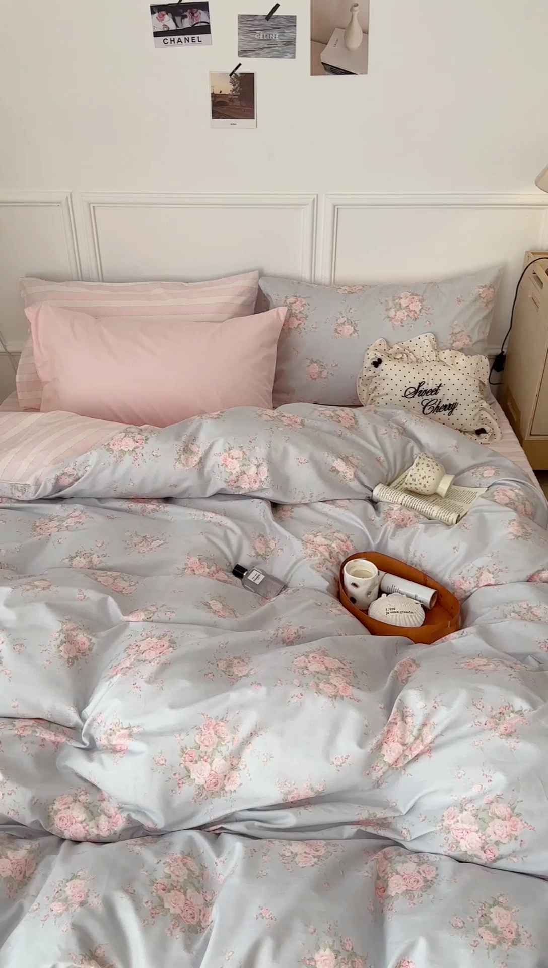 91家纺网 家纺一手货源 找家纺 昔可家纺 2024韩式碎花四件套 复古粉玫瑰