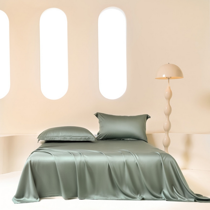 91家纺网 家纺一手货源 找家纺 涵宸 2024新款兰精天丝棉纯色单品-床单 床单-赛琳绿