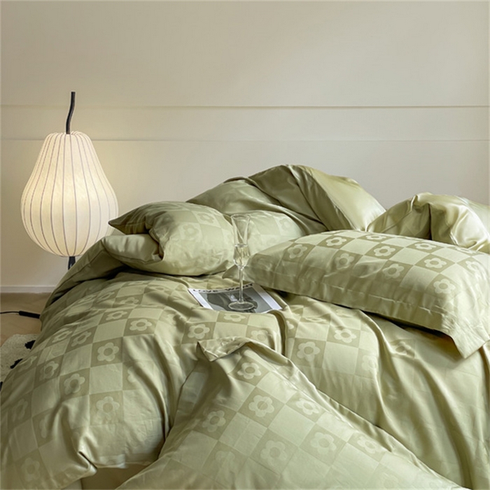 91家纺网 家纺一手货源 找家纺 涵宸 2024新款全棉大提花系列四件套 欧若拉-绿