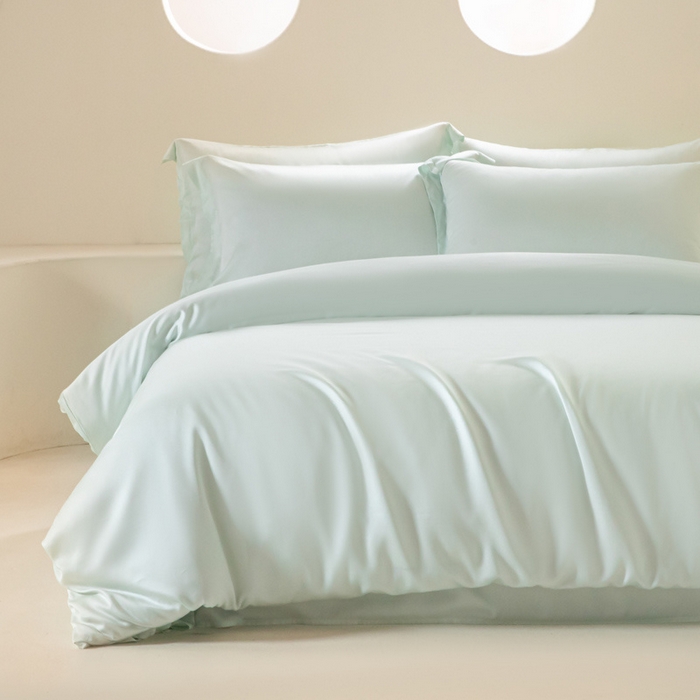 91家纺网 家纺一手货源 找家纺 涵宸 2024新款兰精天丝棉纯色四件套 四件套-空绿