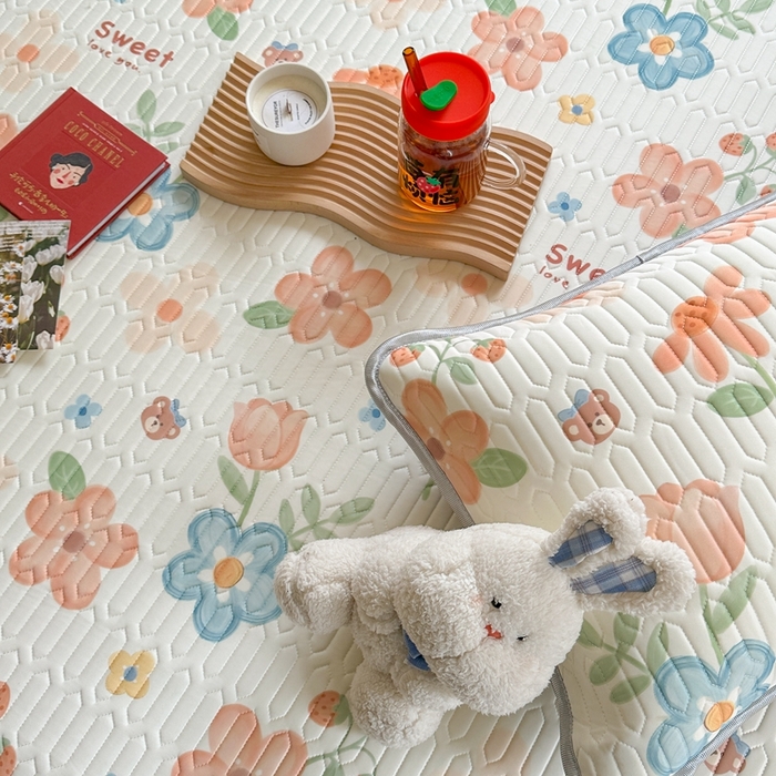 91家纺网 家纺一手货源 找家纺 慕尚家纺 2025新款ms乳胶圆网花色乳胶凉席 秘境