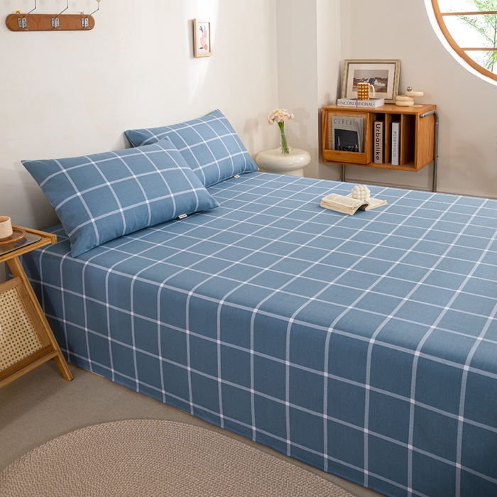 91家纺网 家纺一手货源 找家纺 九沐良品 新款全棉无印老粗布单品床单+三件套 柏拉图兰