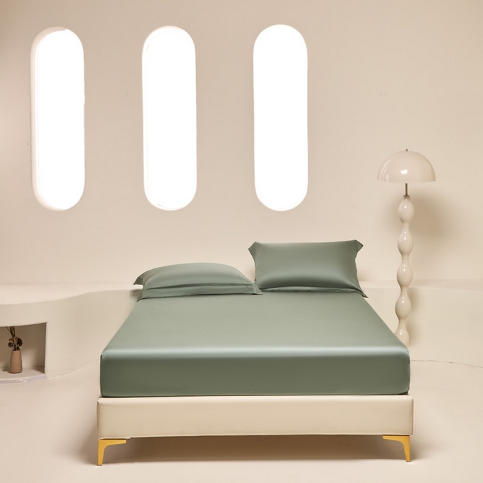 91家纺网 家纺一手货源 找家纺 涵宸 2024新款兰精天丝棉纯色单品-床笠 床笠-赛琳绿