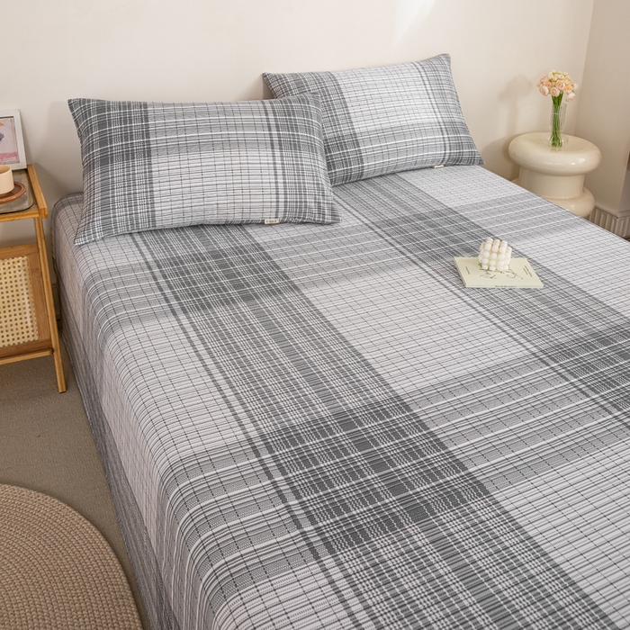 91家纺网 家纺一手货源 找家纺 九沐良品 新款全棉无印老粗布单品床单+三件套 星月