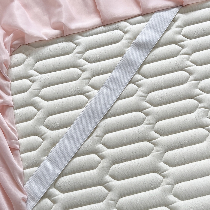 91家纺网 家纺一手货源 找家纺 爱洛 2024新款纯色床裙款乳胶凉席三件套凉感丝乳胶席 粉玉