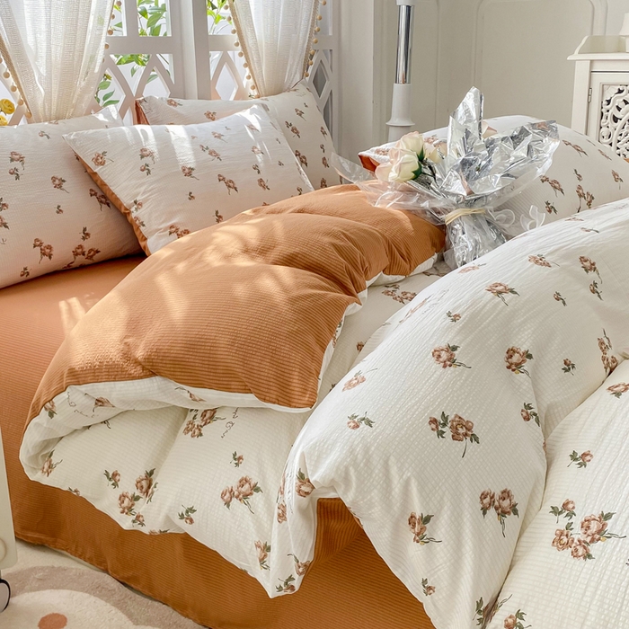 91家纺网 家纺一手货源 找家纺 牛牛家纺 牛牛  2024新款泡泡棉小清新四件套(1) 甜蜜梦境