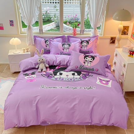 孩子王（原鼎盛） 2025新款三丽鸥系列全棉活性大版印花卡通学生四件套 玩具库洛米