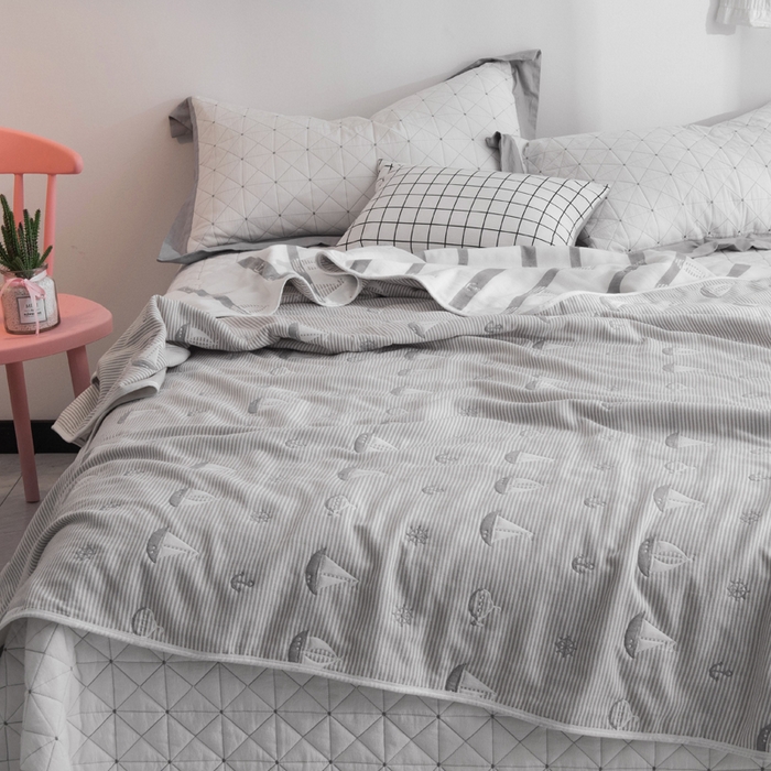 91家纺网 家纺一手货源 找家纺 朴尔2024经典六层纱布全棉毛巾被系列-朴尔经典款常年备货 小帆船