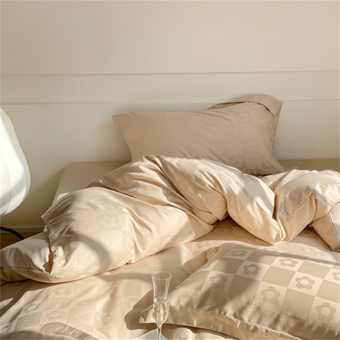 91家纺网 家纺一手货源 找家纺 涵宸 2024新款全棉大提花系列四件套 欧若拉-金