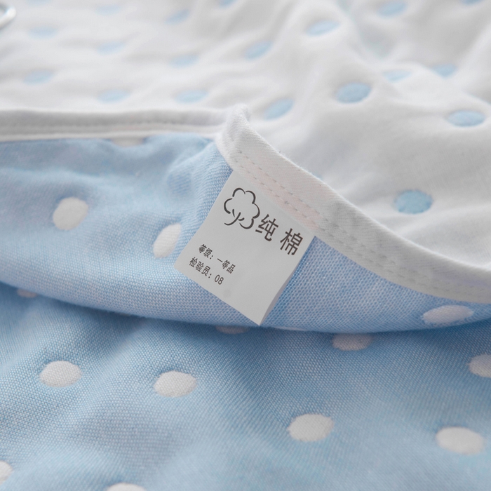 91家纺网 家纺一手货源 找家纺 朴尔2024经典六层纱布全棉毛巾被系列-朴尔经典款常年备货 小波点-兰